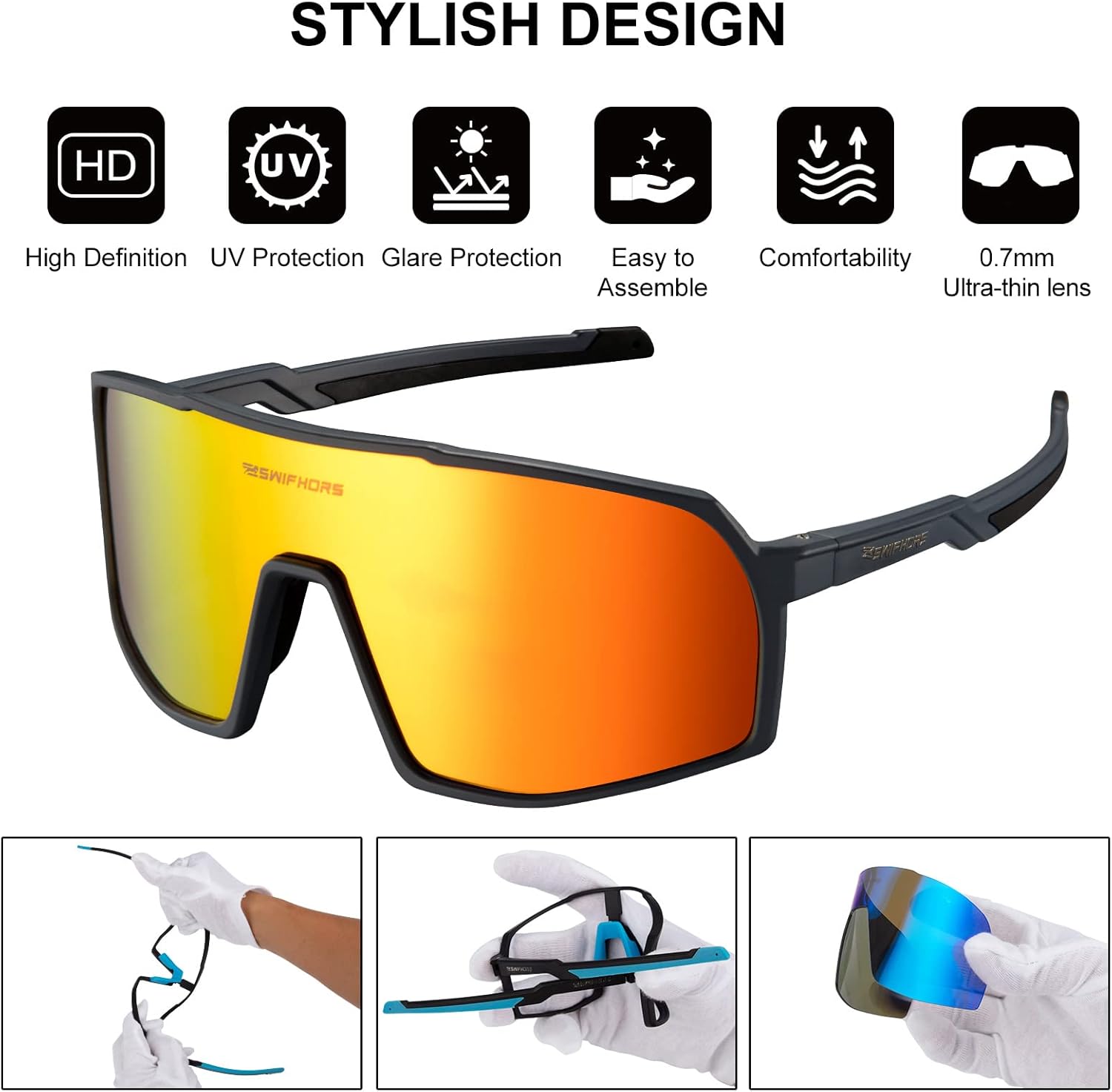 Gafas de sol polarizadas YBW para hombres y mujeres, gafas de