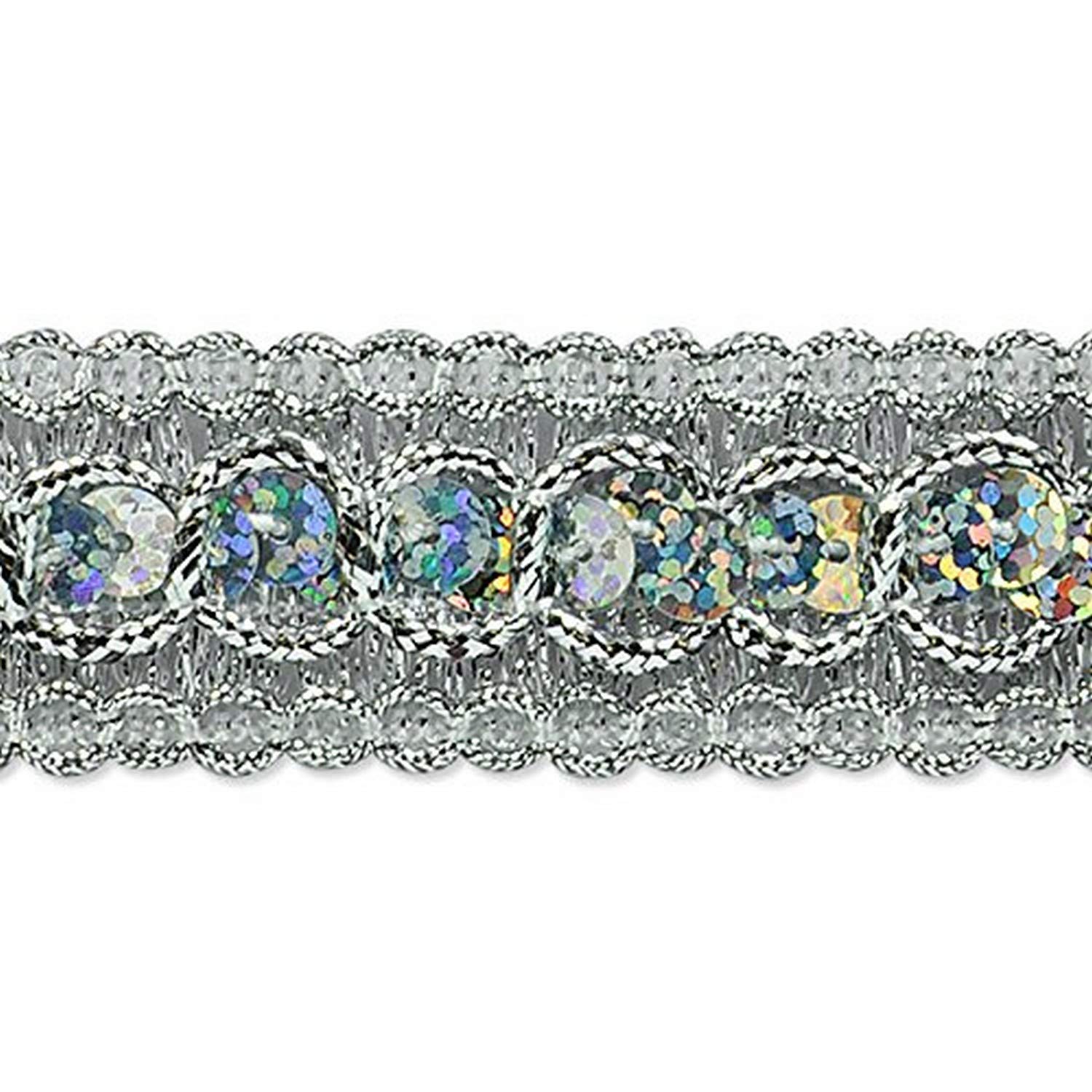 Trims by the Yard Trims, Polyester, Silver, 20 Yard