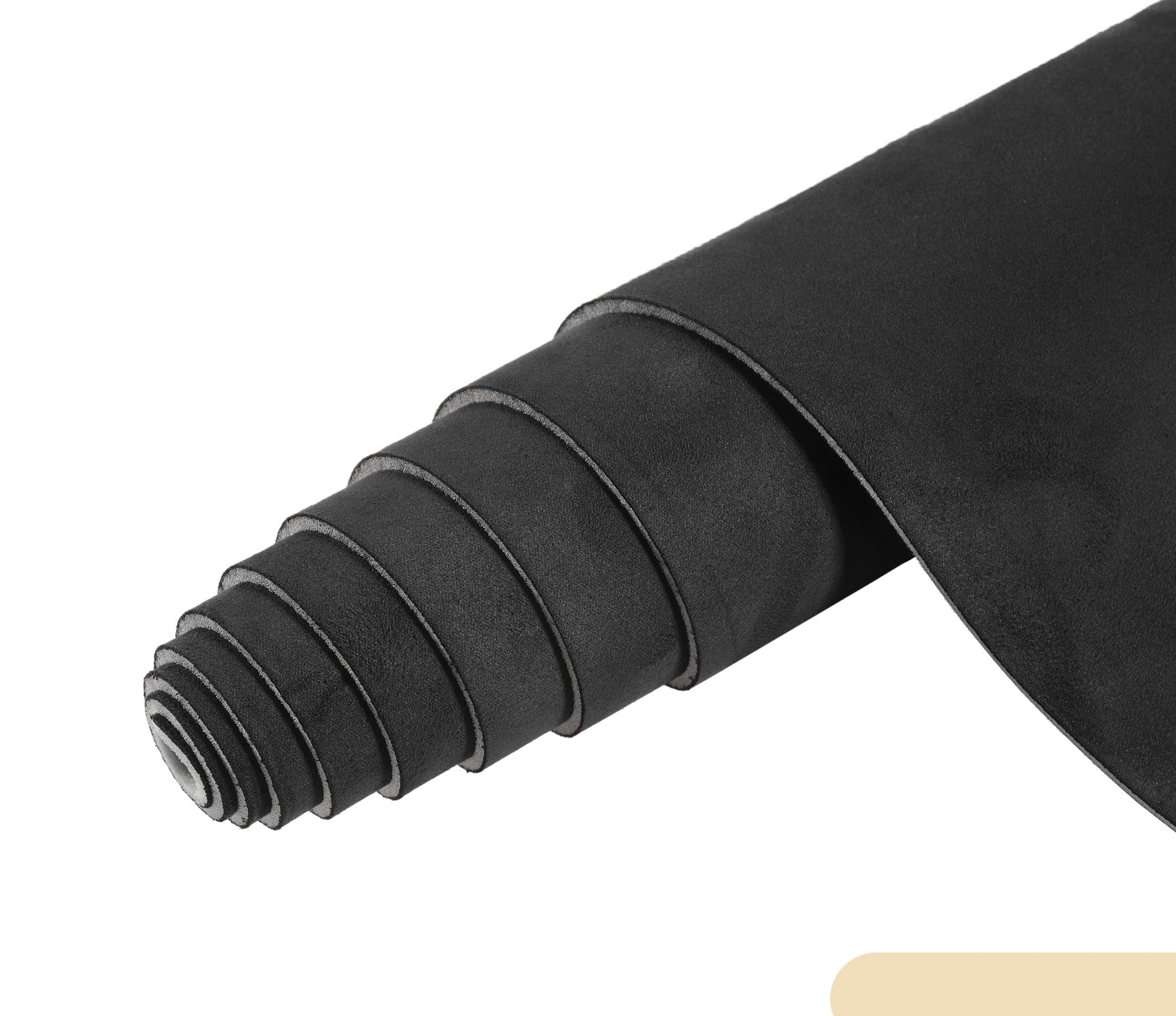 Tessuto per Rivestimento Tetto Auto Rivestimento Interno Tetto Auto in Pelle Scamosciata/Alcantara, Schiuma, Nero (Varie Misure)(193cmx145cm Black)