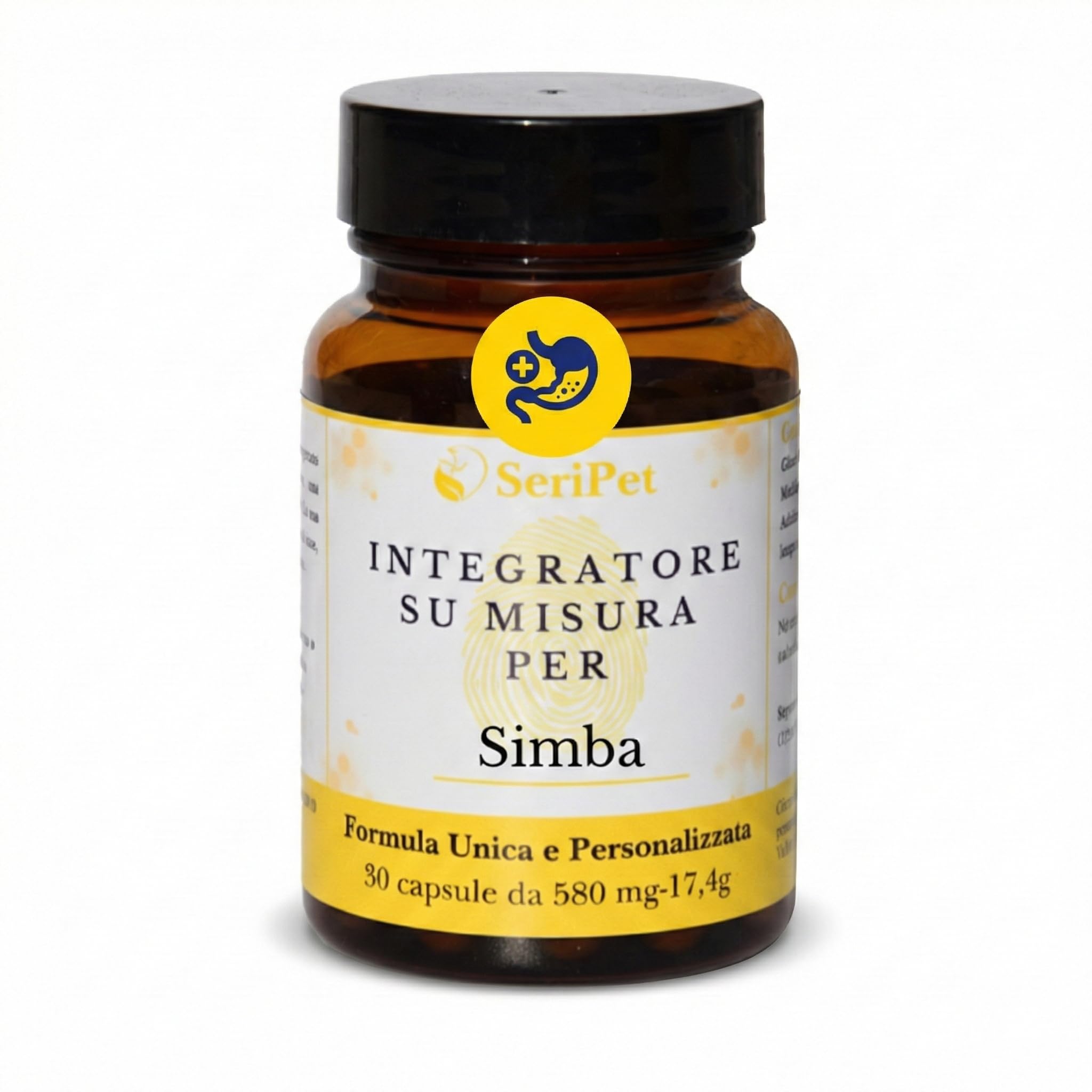 Integratore Disturbi Intestinali Personalizzato per Gatti – Vomito, Diarrea, Colite, Disbiosi o Gastrite – Probiotici e Prebiotici Naturali – 30 Capsule da 580 MG