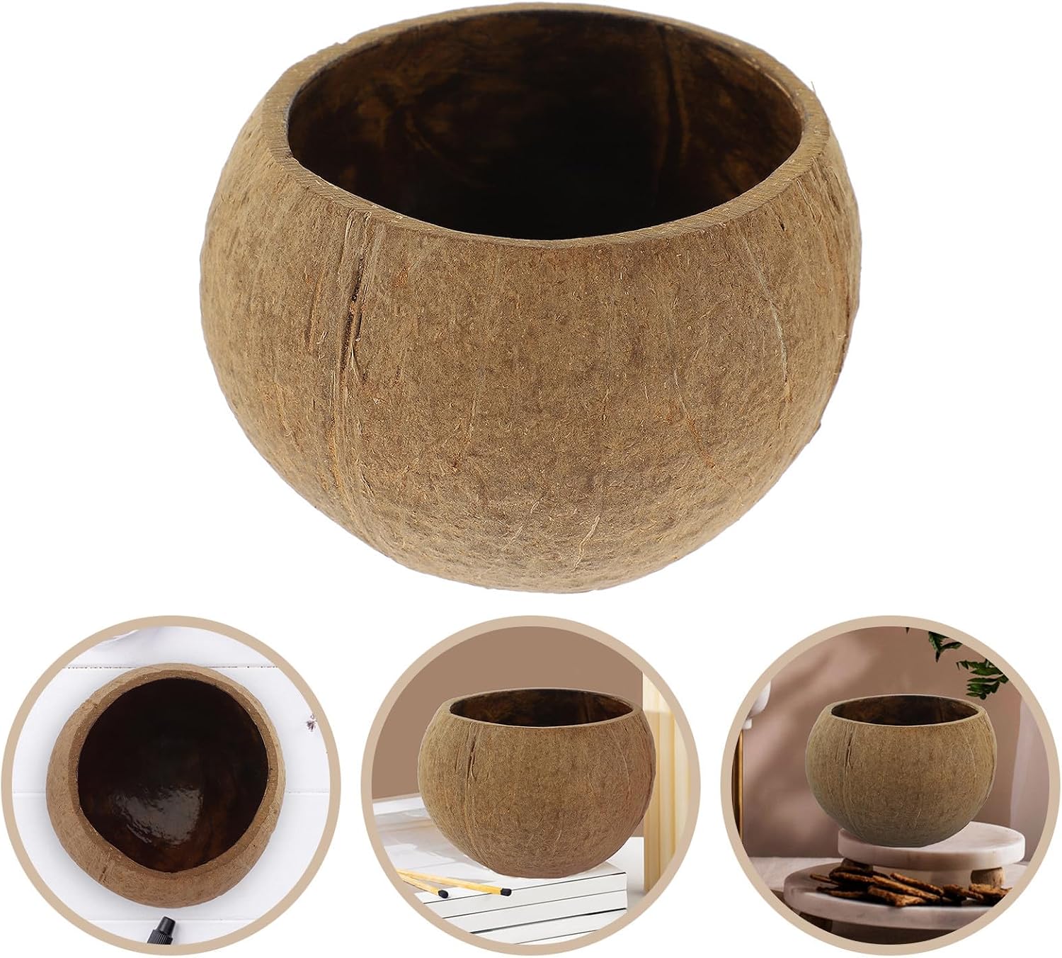 FUOYLOO Coconut Shell Soy Wax Cup for DIY Candle Making and Table Decoration, Natural Coconut Shell Material, for Coastal Decor and Party Decorations