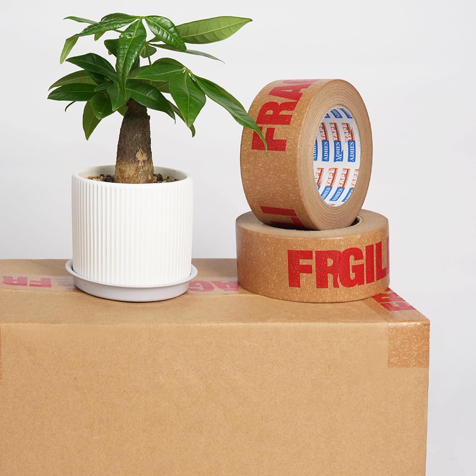 ADHES 72 Roll Abbaubares Kraftpapier-Verpackungsband, 50mm x 50m Industrielles Verpackungsband, Geeignet für Umzugsverpackungen