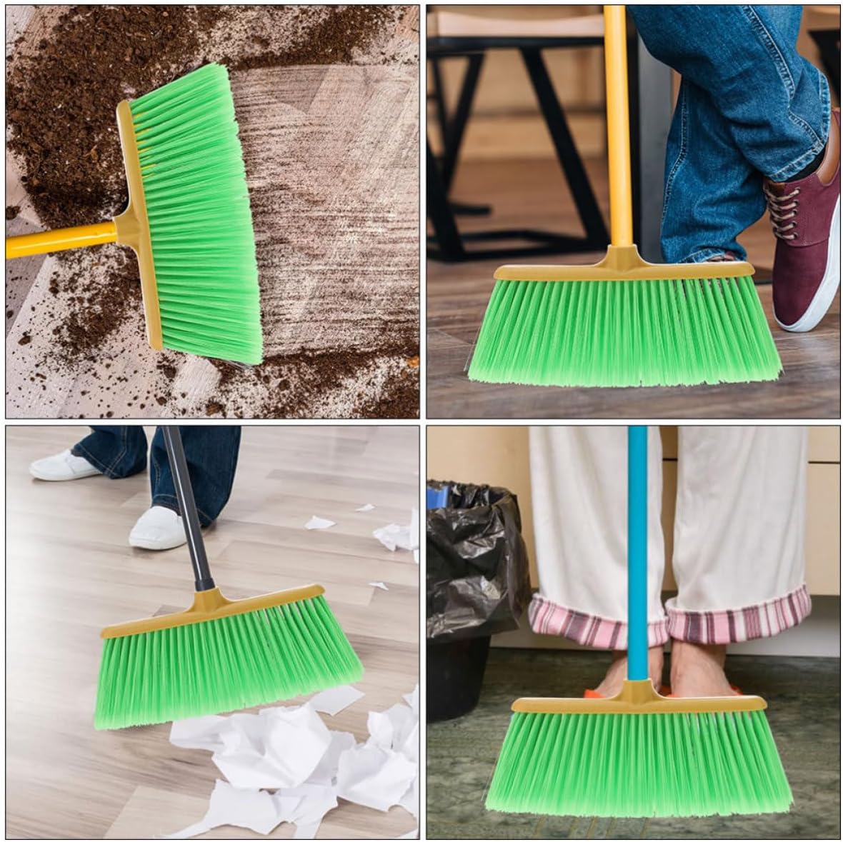 SOIMISS 2pcs Plastic Handheld Floor Broom Replacement Heads with Dense Bristles for Efficient Dust and Debris Capture, Suitable for Indoor and Outdoor Cleaning Tasks