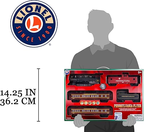 Miniatura 20 de Lionel Pennsylvania Flyer Battery O Gauge - Juego de tren de juguete con control remoto, locomotora, vagones de tren y pista con sonidos auténticos