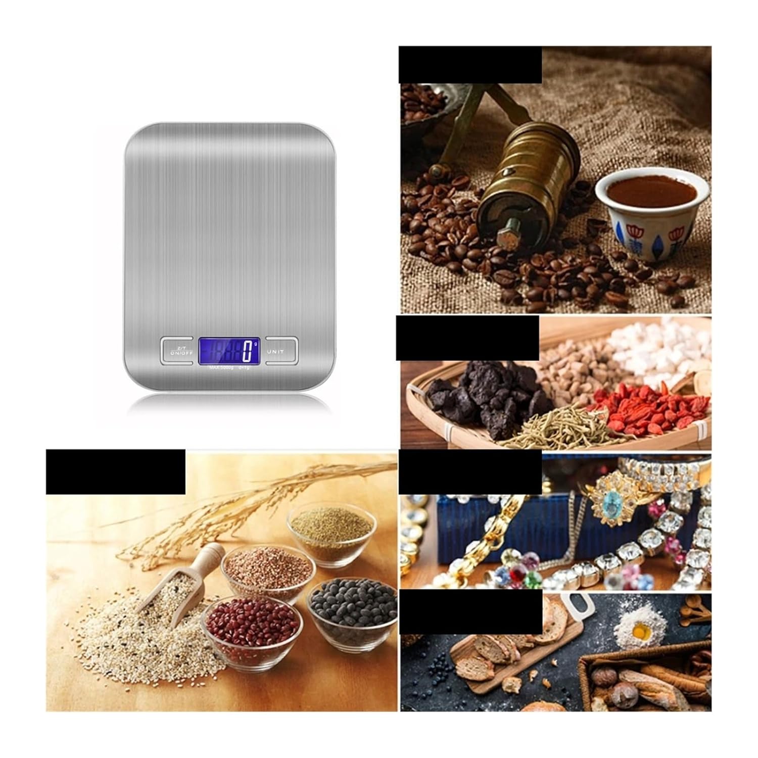 Stainless Steel Kitchen Scale - Electronic Coffee & Food Weighing Scale
