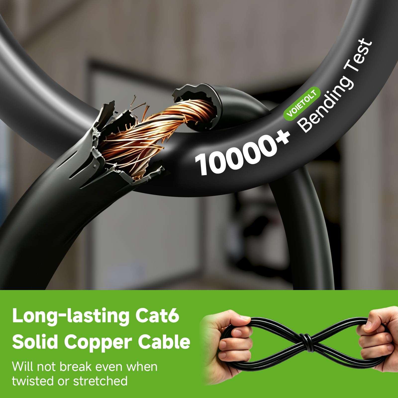 Cavo Ethernet Cat 6 per esterni, 22,9 m, in puro rame ad alta velocità, schermatura 10 Gbps 550 MHz, cavo LAN di rete impermeabile per sepoltura diretta, cavo Ethernet LLDPE UV, supporto