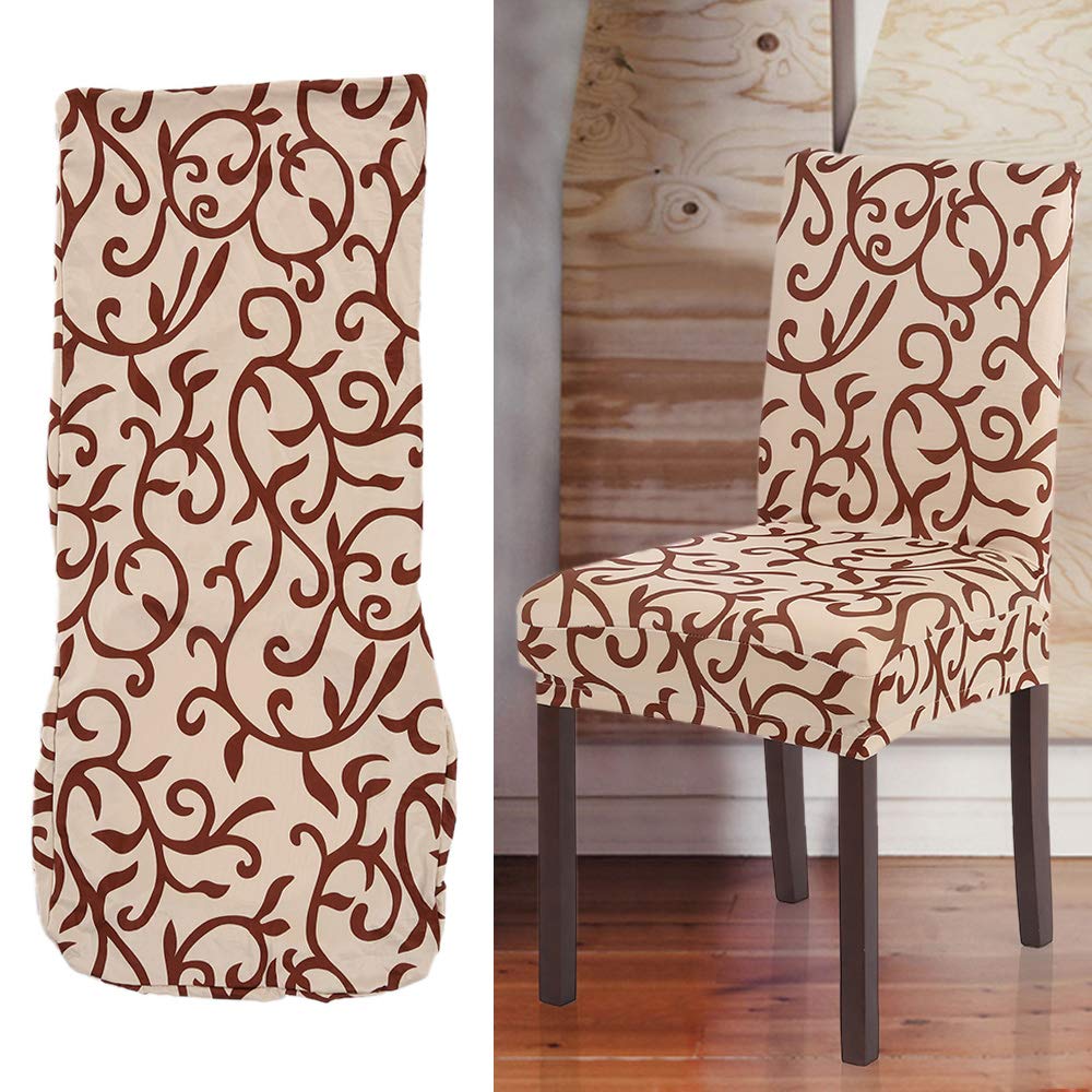 Housse de Chaise Salle à Manger Lot de 4 - Modèle Parson Imprimé en Spandex Doux