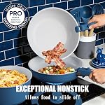 Umite Chef Pots and Pans Set Non Stick, 21 pcs Ceramic Cookware Set with Detachable Handles, Healthy Induction Cookware Oven Safe RV Kitchen Cooking Set with Utensils, PFAS PFOA & PTFE Free, Navy
