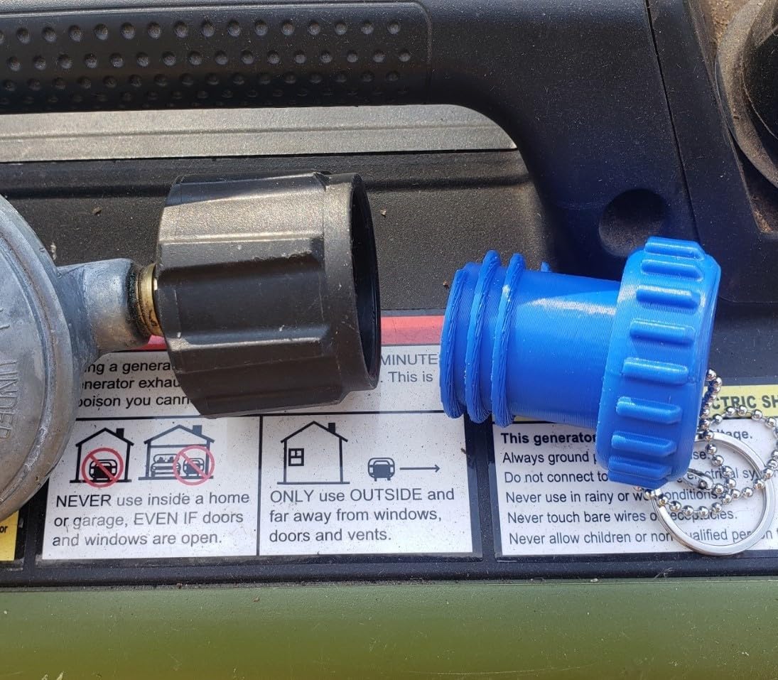 LP Stow Kit, 1 QCC1 Connector Plug and 2 OPD Valve Caps w/SS Chains. fits 20 lb Propane Tank and Hose Connector for BBQ Grill, Generator, RV, Camper, etc. Made in the USA