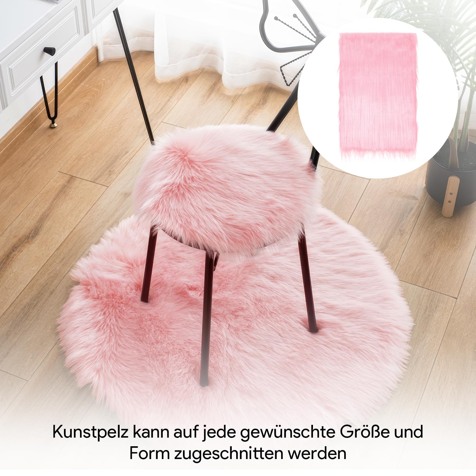 Kunstbont om te knutselen, 60 x 40 cm, kunstbont, per meter, decoratieve vel van pluche, voor kerstmanhaar, tapijt, slaapkamer, pluizig bonttapijt, stoelkussen, doe-het-zelf decoratie, textiel (wit