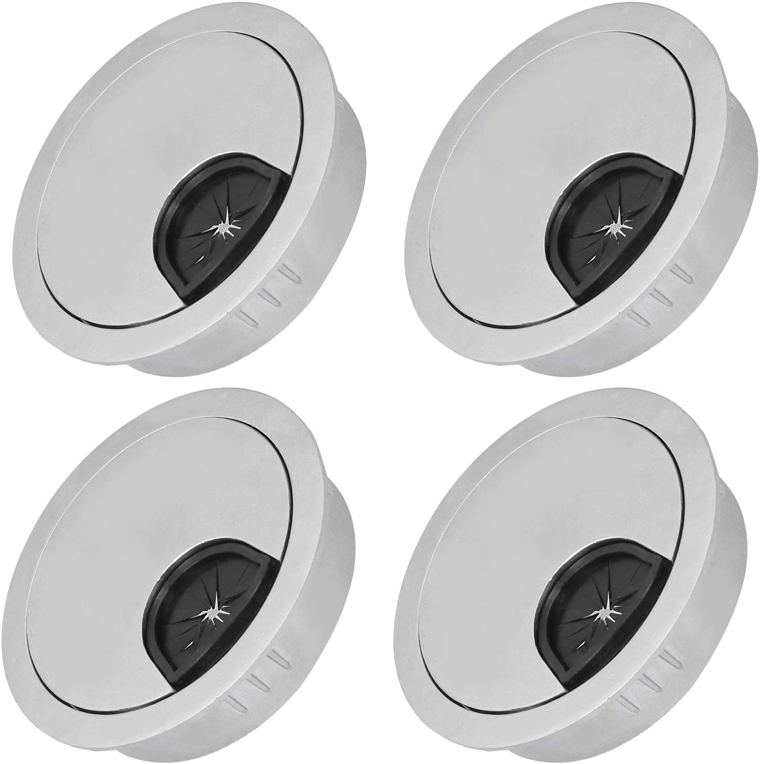 Desk Grommet Set of 4, Stylish Zinc Alloy Cable Hole Covers, (53