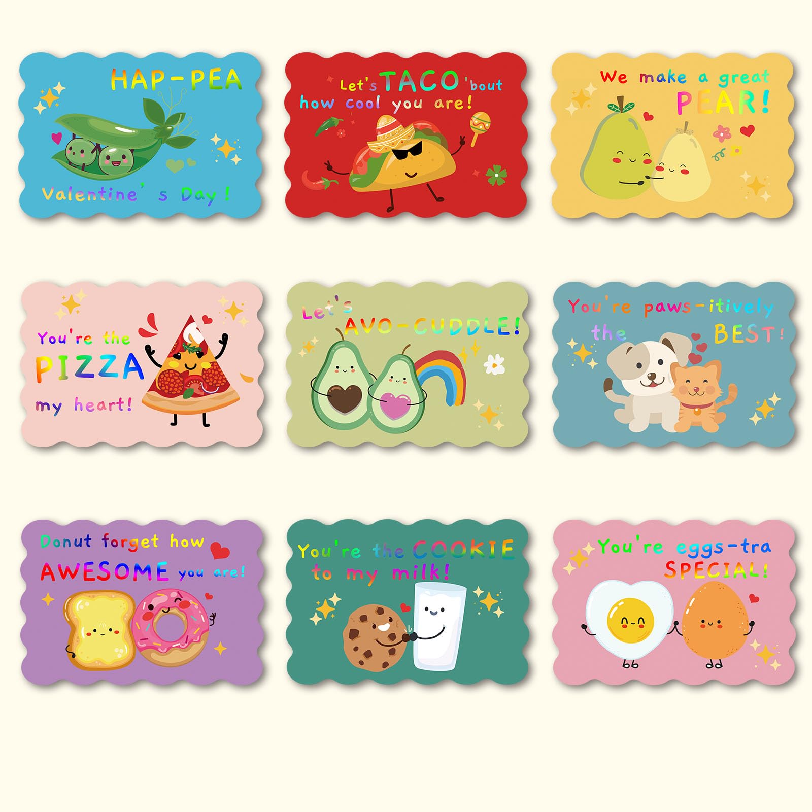 Photo 1 of WENHUI Gold Foil Valentines Day Cards - Valentine's Gifts Assorted Colors Funny Pun Cards