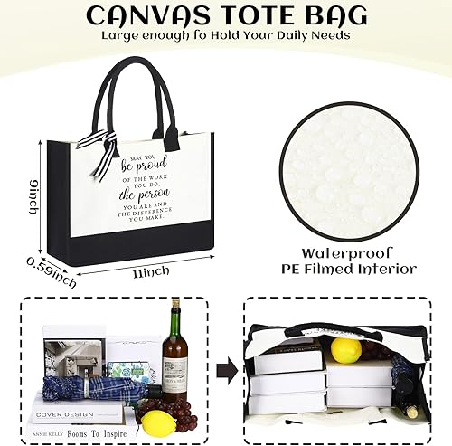 Miniatura 3 de Cunno Bolsa de lona de regalo para compañeras de trabajo para mujeres, regalo de agradecimiento a los empleados, regalo de agradecimiento para