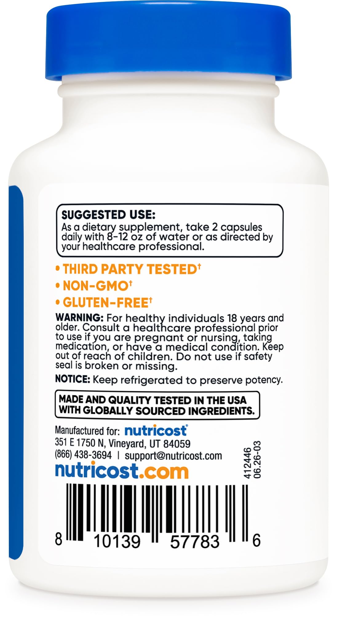 Nutricost NMNH Supplement (500mg) 60 Capsules, 30 Servings, Vegan, GMO-Free — Amazon image 4