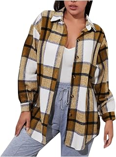 Poo4kark Open Front Cardigan Womens Overcoat Thickened Casual Button Down Super Soft Plaid Winter Long Sleeve -Shirts Snow Coat Outwear Outwear for Women