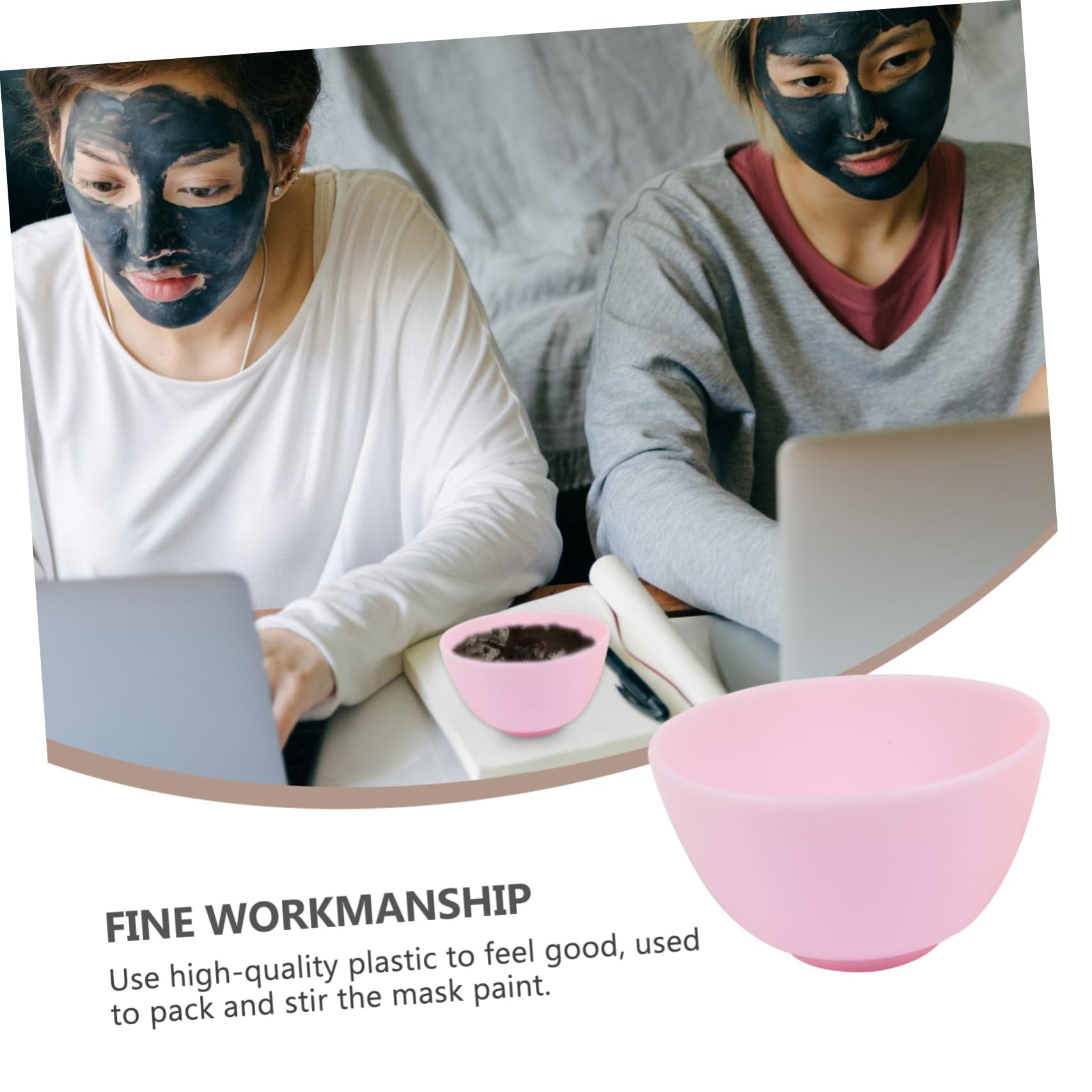 VICASKY 5Pcs Silicone Bowl for Facial Masks Easy Clean Beauty Mixing Bowls for Home Use Lightweight and Portable Spa Tools Present for Friends and Family