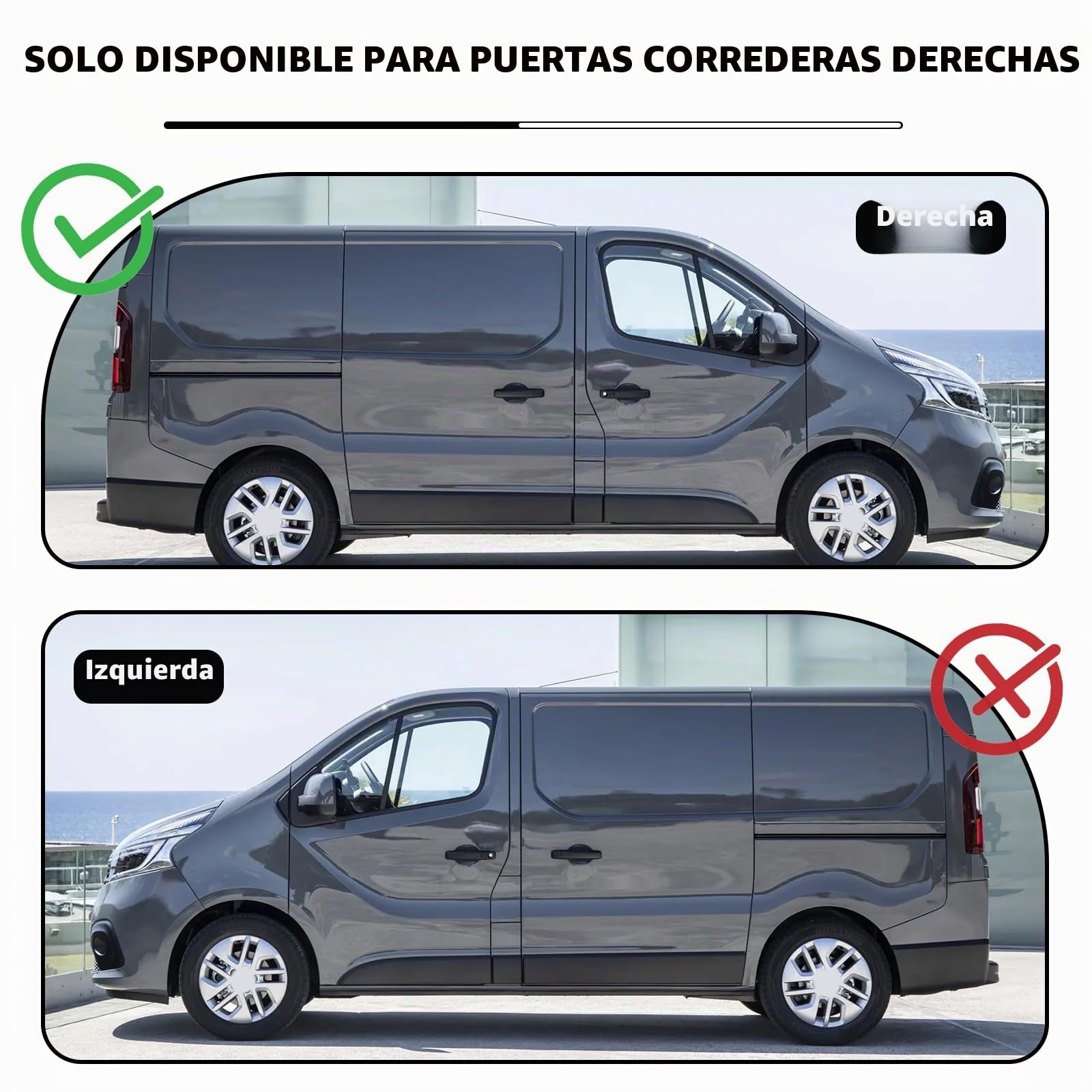 Guía de Rodillo de Puerta Corredera Reemplazo para 2001-2015 Renault Trafic Nissan Primastar Opel Vivaro, Rodillos de Puerta Corredera Inferior Derecha 7700312370 770312372 7700312012