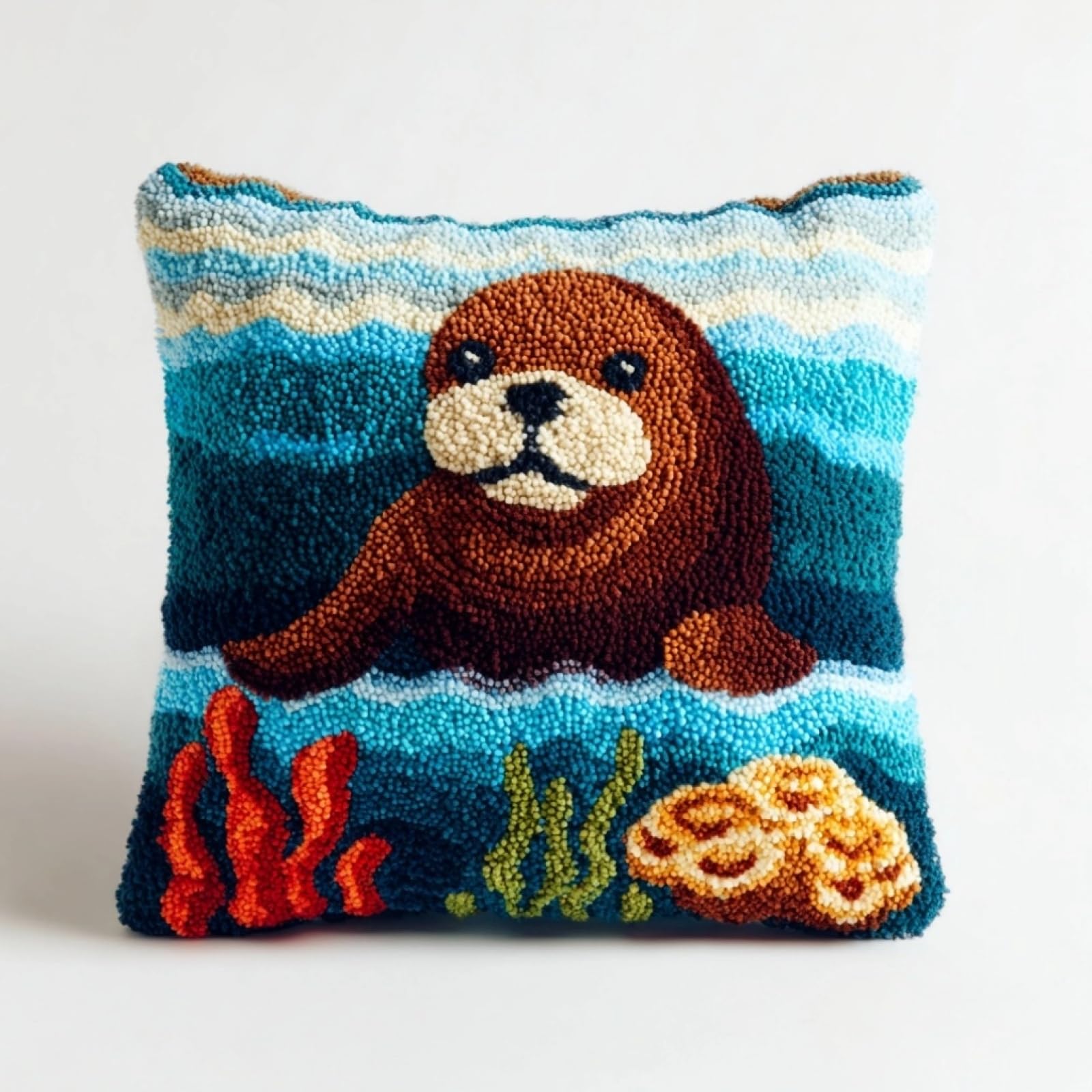 Axiangzik Sea Lion Creative Latch Hook Pillow Kit,