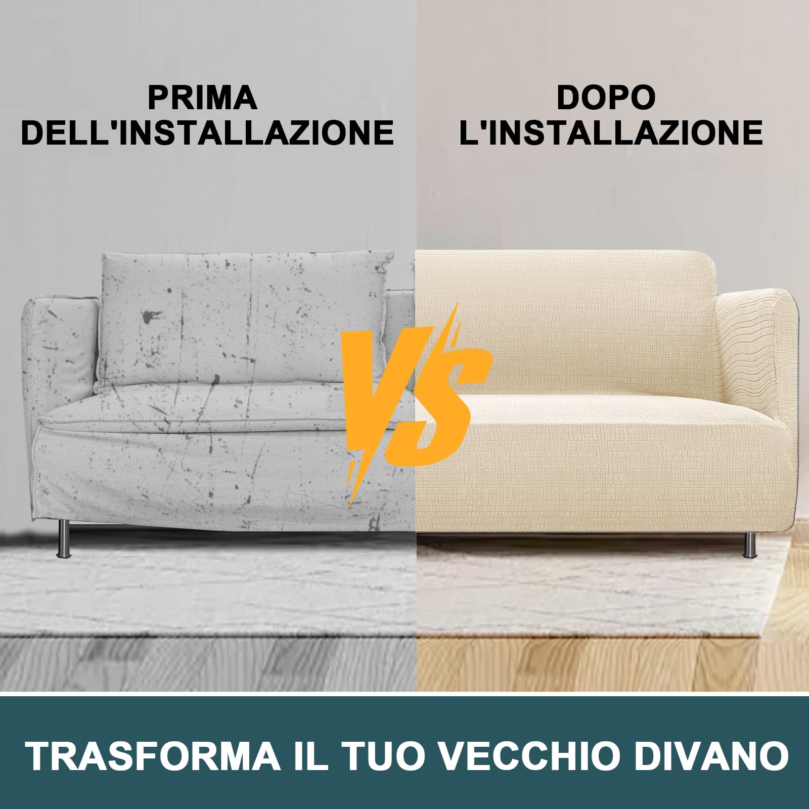 BellaHills Copridivano Grande 3 Posti Con Braccioli(225-260cm), Jacquard Copri Divano Antigraffio Gatto, Copridivani Elasticizzati, Fodera Divano Antimacchia Lavabile Antiscivolo, Naturale