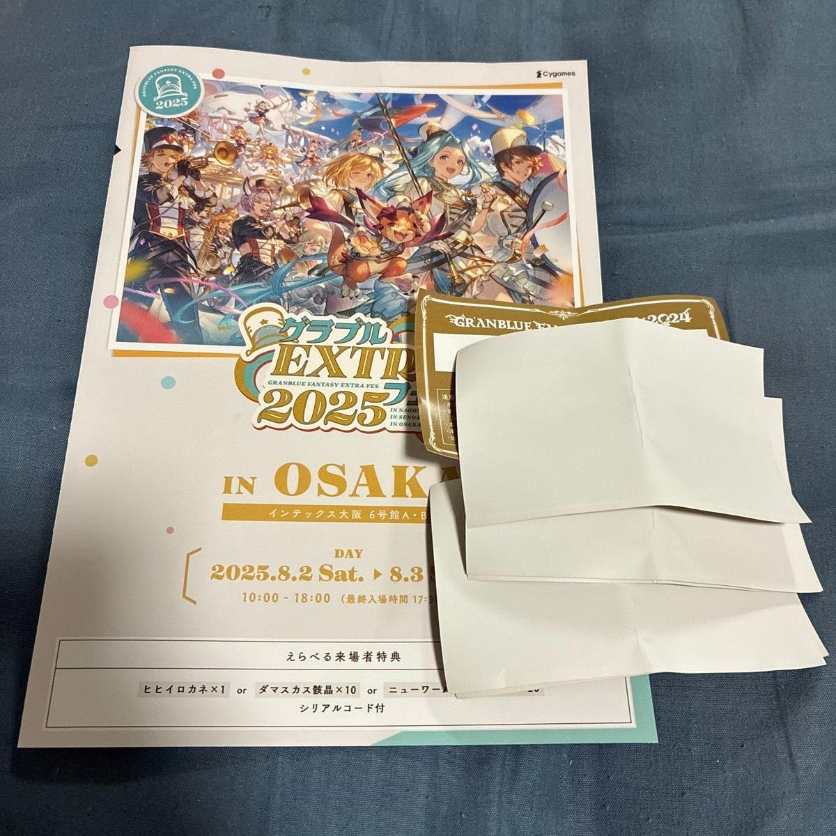 グラブルextraフェス2025 入場リーフレット　パンフレット　リアルガチャ グラブルEXTRAフェス2025 来場者特典リーフレット・リアルガチャ