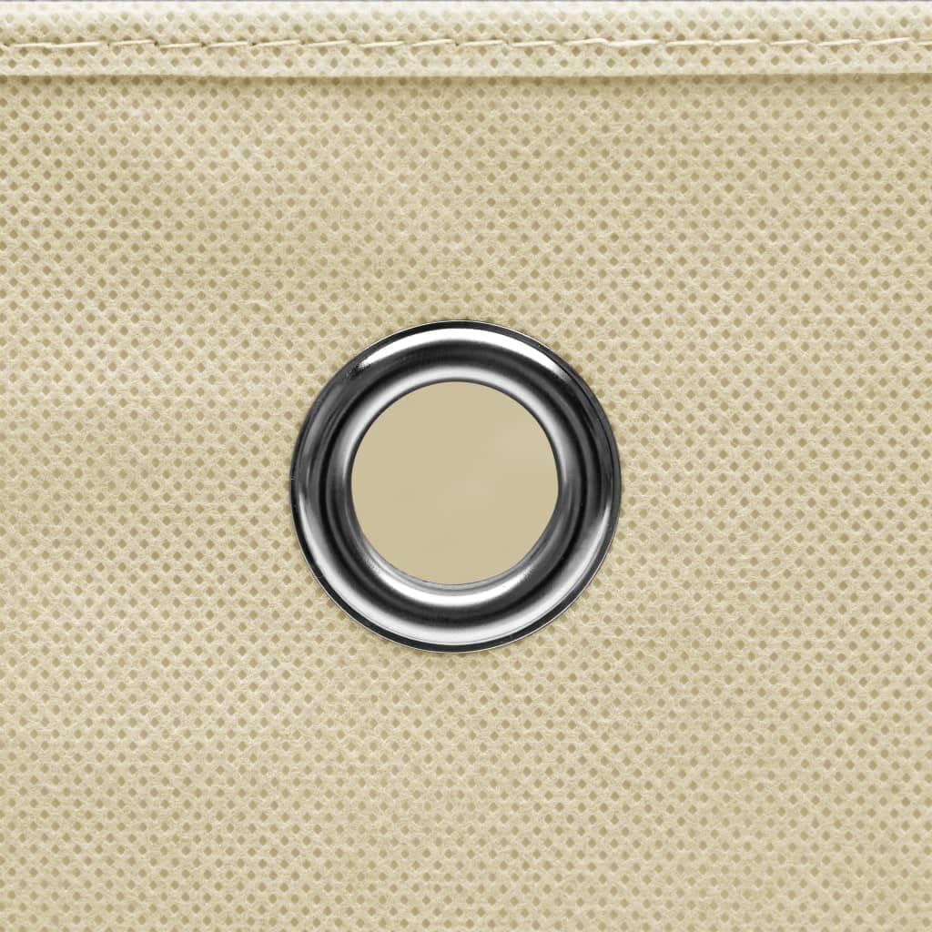 Storage Box Set of 4, Medium Square Closet Organizers with Lid, Foldable Fabric Storage Bins for Bedroom, Nursery, and Home Organization, Cream