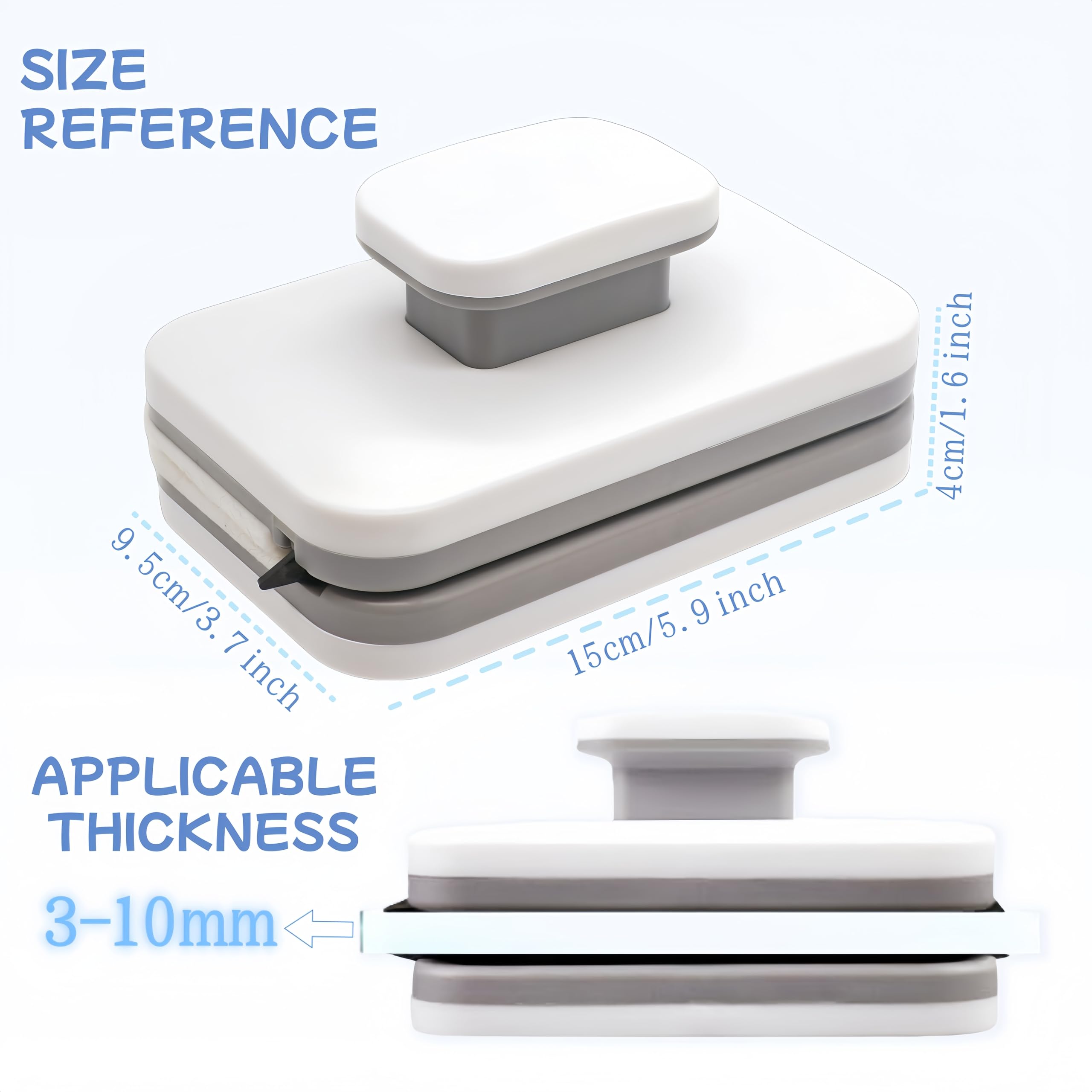 HACHWAIZZ Magnetic Window Cleaner - Double-Sided Glass Cleaning Tool with Microfiber Fish Scale Cleaning Cloth (Green) Safety Rope Ergonomic Handle and Durable Materials for High-Rise Car Windows