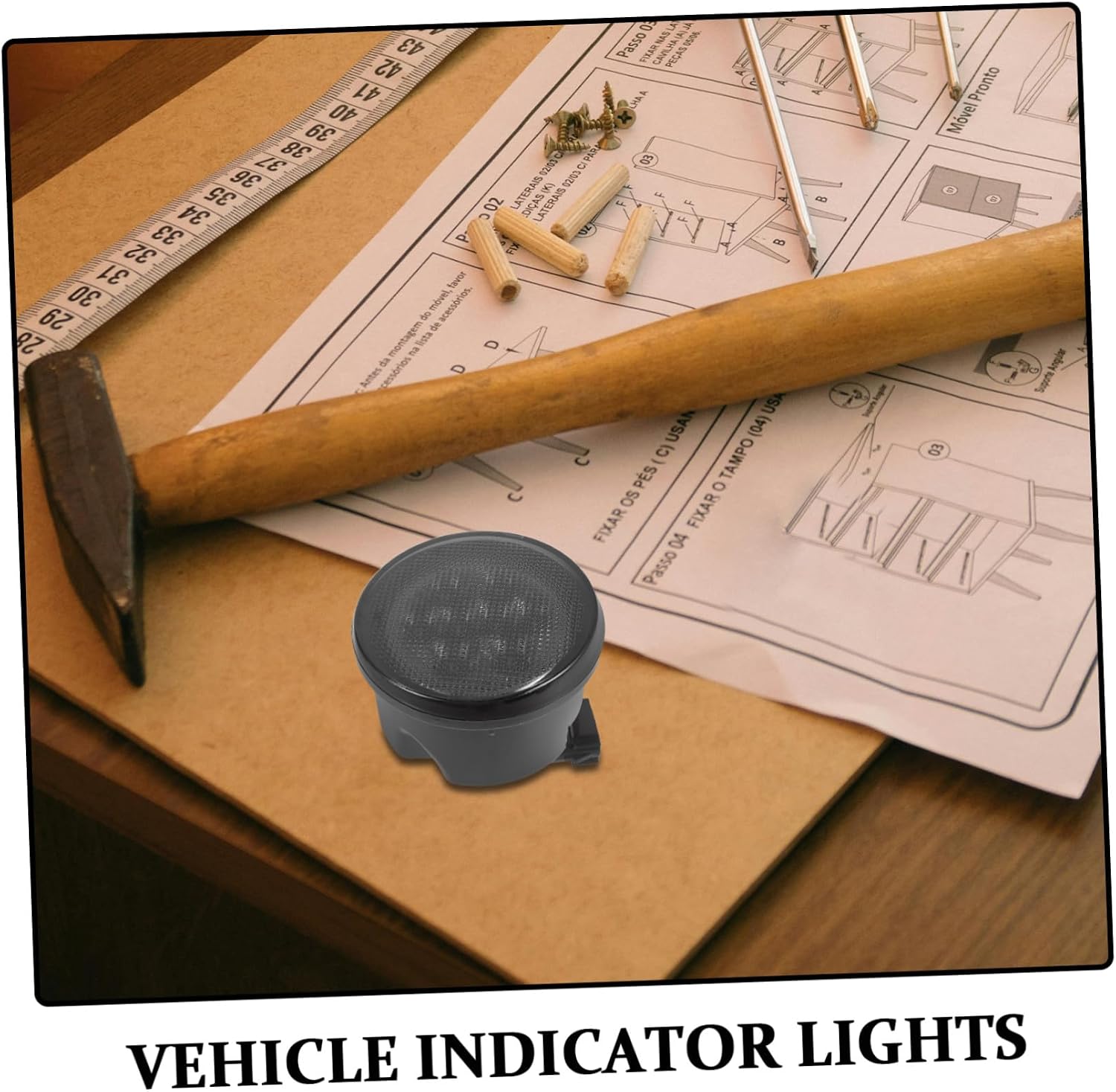 UKCOCO Amber LED Front Turn Signal Light and Side Marker Lamp Compatible with Off-road Vehicles, Automotive Vehicle Grill Indicator Light for Outdoor Driving