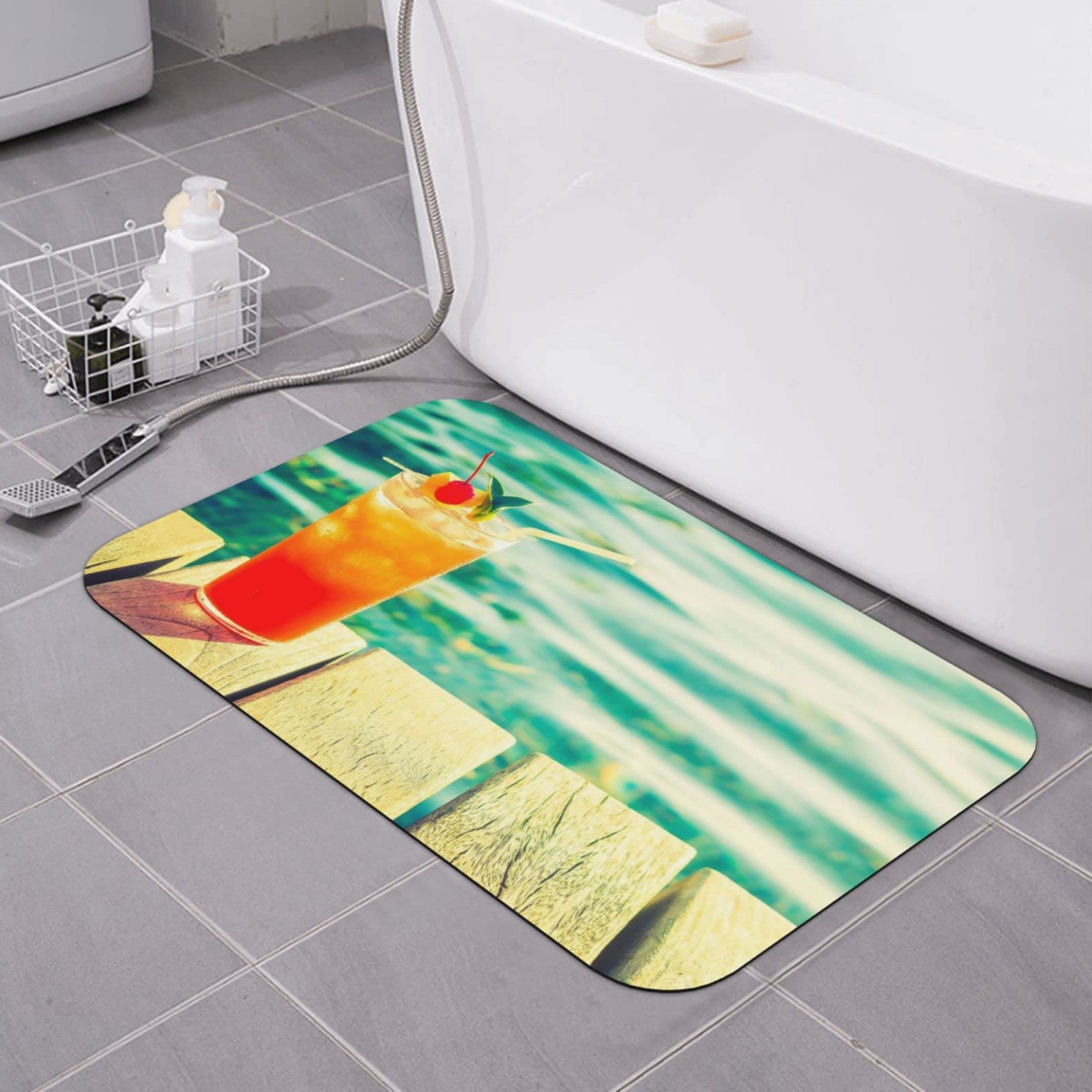 Tapis de douche antidérapant séchage rapide en diatomite imprimée pour sol sec