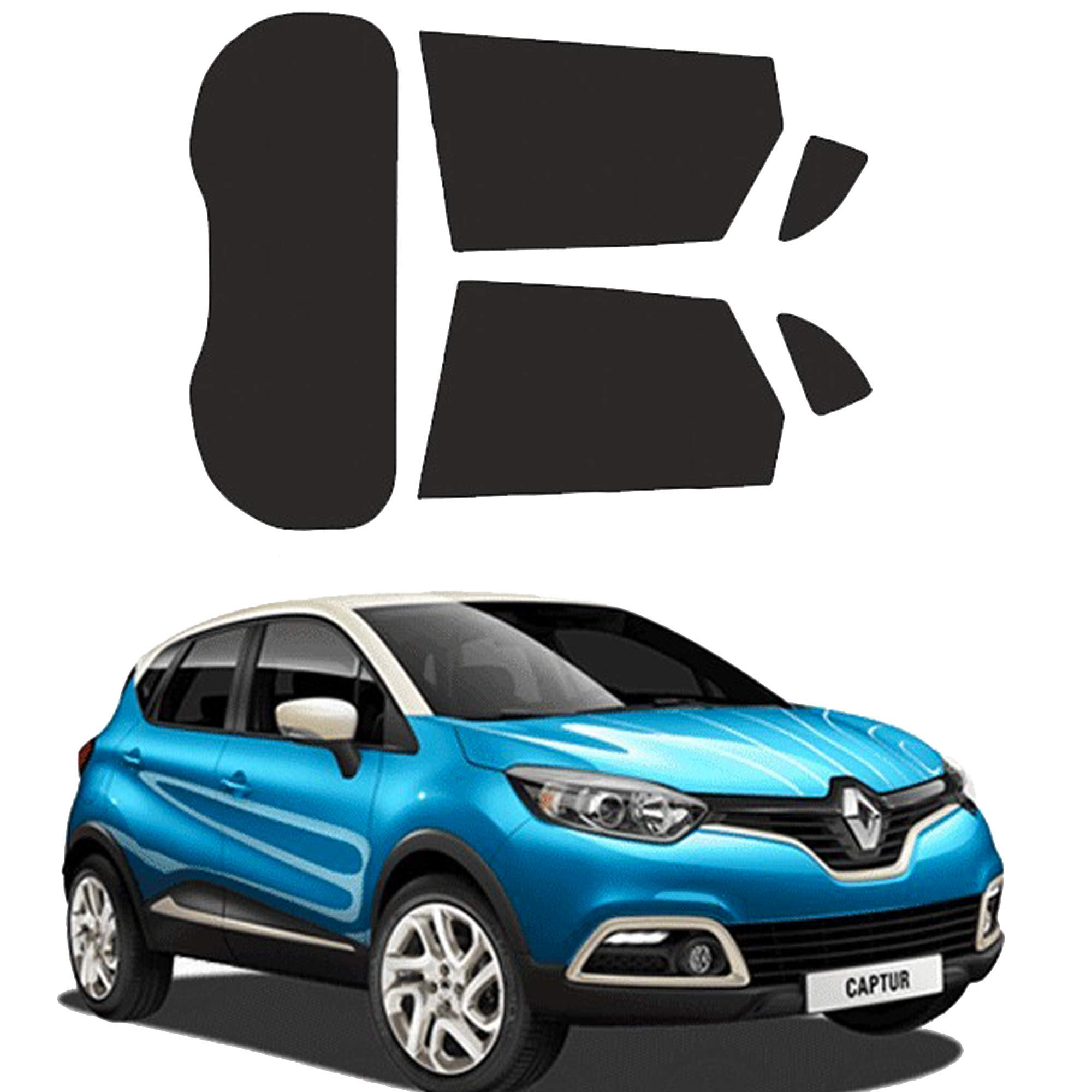 Compatibile con Renault Capture dal 2013 ad OGGI Pellicole Oscuramento Vetri Auto Pre Tagliate a Misura Posteriore - 05%