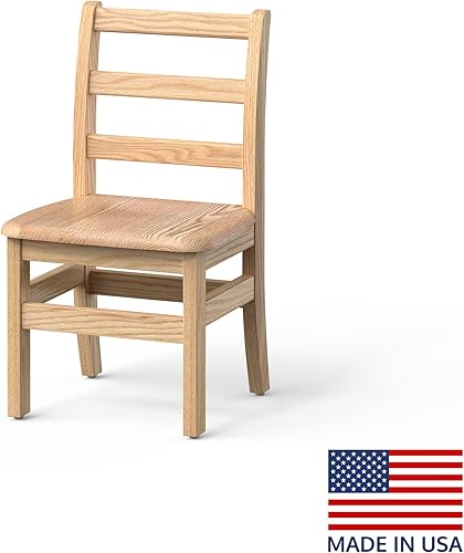 Miniatura 9 de Foundations Little Scholar - Juego de 2 sillas de madera para niños, madera maciza de roble dura, totalmente montadas para asientos de aula escolar,