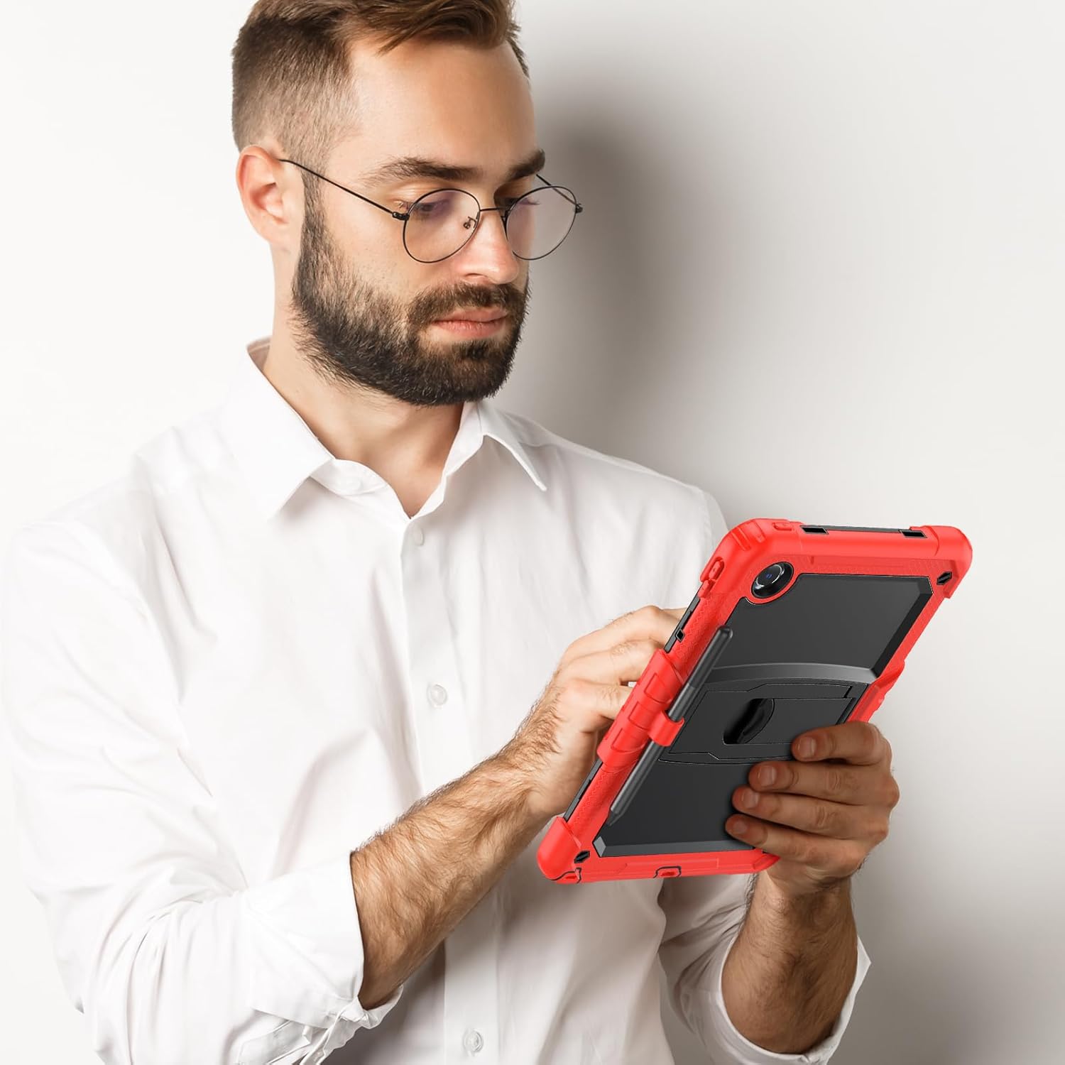HXCASEAC for Lenovo Idea Tab 11 Case, Tab M11 / K11 Case (TB336FU/TB330FU), Shockproof Design | Screen Protector | Built-in Stand | Pen Holder, Lenovo Idea Tab 11 / M11 Tablet Cover Kids - Red