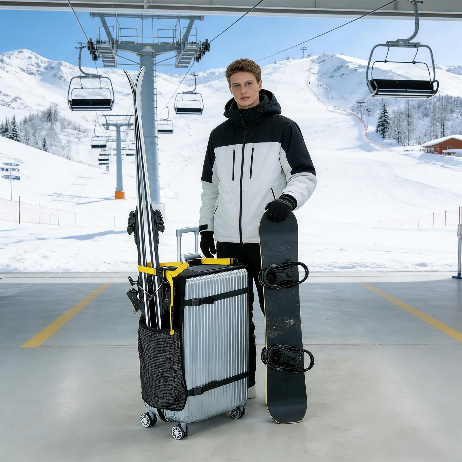 Borsa Da Viaggio Snowboard Copertura Impermeabile Resistente | Fodera per Valigia e Zaino da Snowboard Per Casco Equipaggiamento Giacca Chiavi Viaggio Aereo Sport Invernali Vacanza Uomini