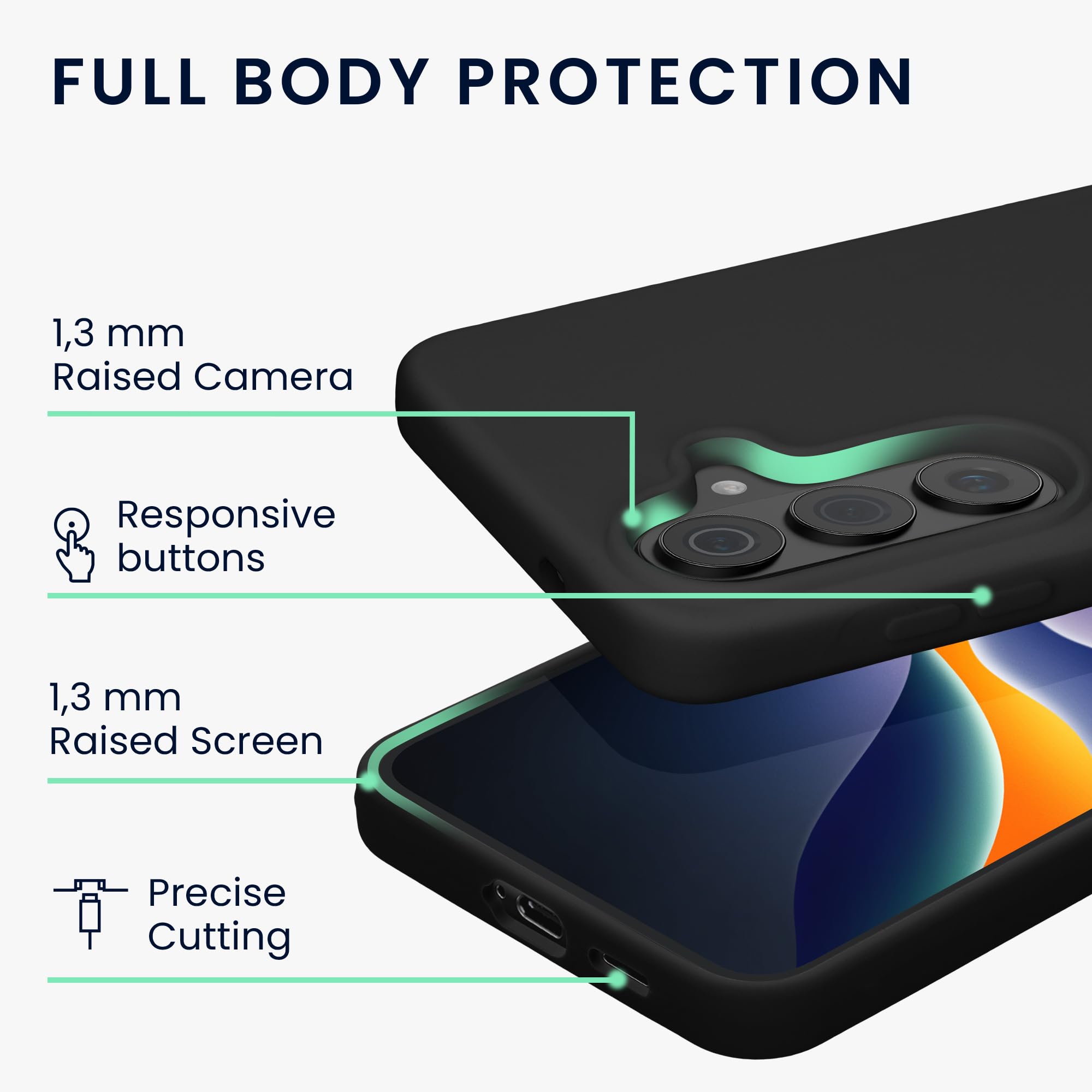 kwmobile Cover per Samsung Galaxy S26 Custodia - Back Case per Smartphone in Silicone TPU - Protezione Gommata - nero