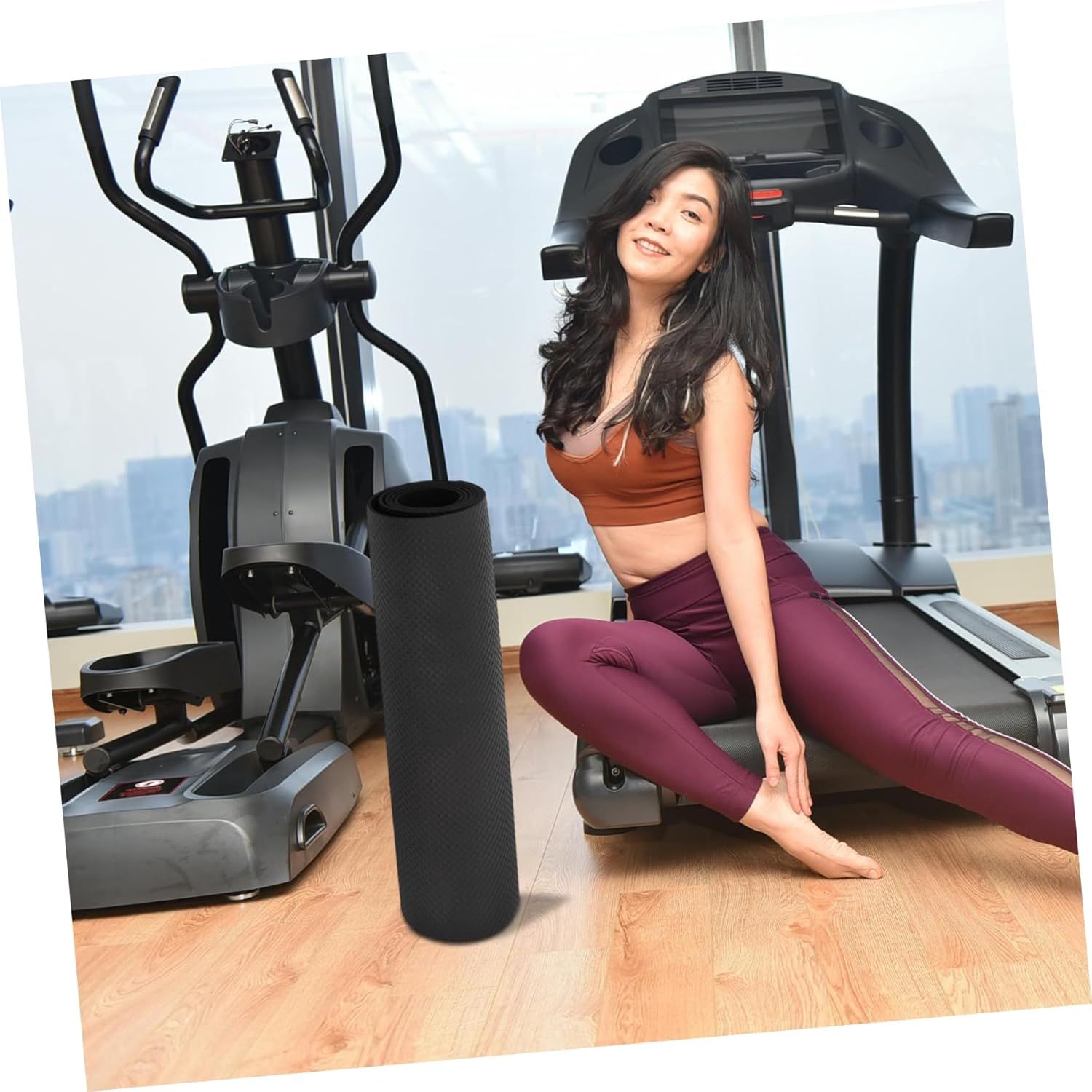 Exercise Equipment Mat Home Gym Pad Noise Isolation Shock Absorber Mats for Treadmill Yoga Fitness Hardwood Carpet