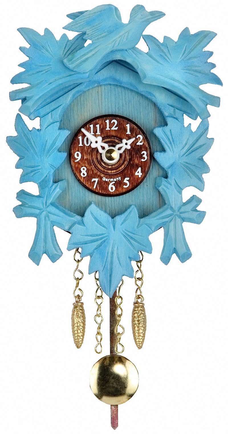 Reloj de cucú en miniatura Kuckulino contra paredes aburridas con cuarzo y batería incluida