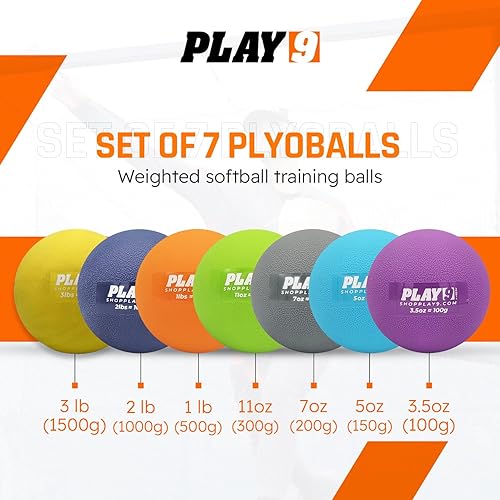 Miniatura 2 de SHOP PLAY 9 Pelotas pliométricas con peso para béisbol  Pelota medicinal suave con peso para béisbol, softbol, pilates, yoga, terapia física y