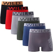 Men s Wild Seamless Boxer Shorts with Elastic Waistband, Super Soft Stretchy Comfortable Men Breathable Multipack Mid Waist Trunks Wild Underwear UK Size S-XL