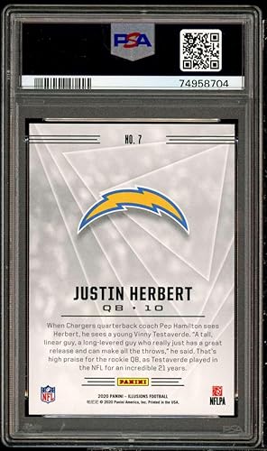 Miniatura 2 de Justin Herbert Rookie Card 2020 Panini Illusions Retail #7 PSA 10