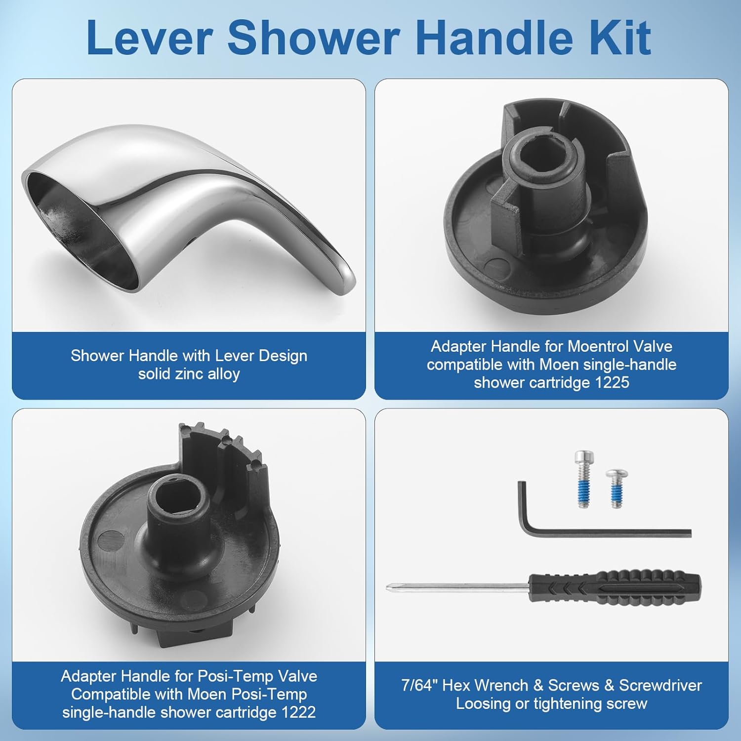 100657 Lever Shower Handle Compatible with Moen PosiTemp Valve Systems and Moentrol Valve Systems Single Handle Bathroom Faucets