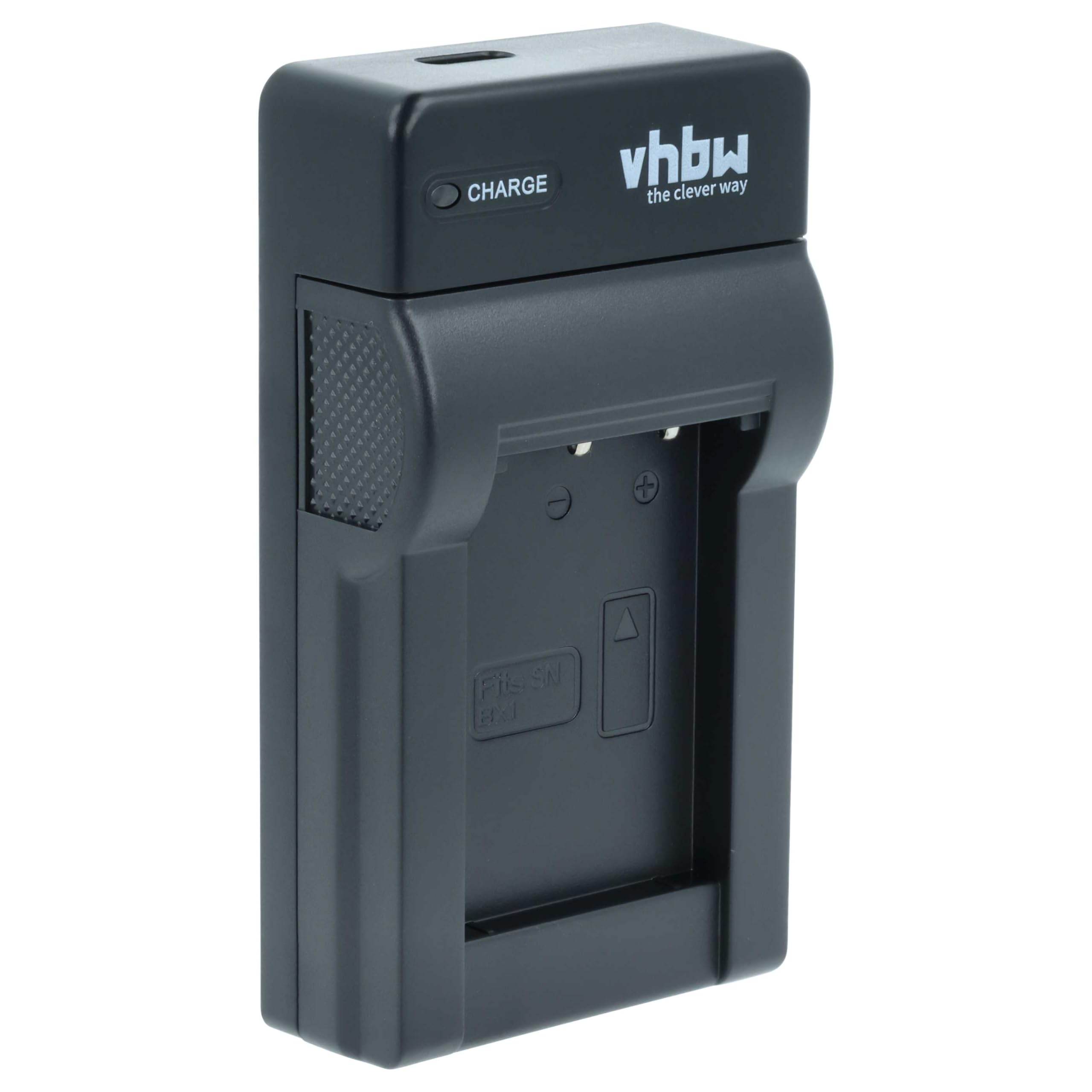 vhbw caricatore USB-C compatibile con Sony Cybershot DSC-H400, DSC-HX300, DSC-H400V, DSC-HX350 camera + cavo USB-C + LED