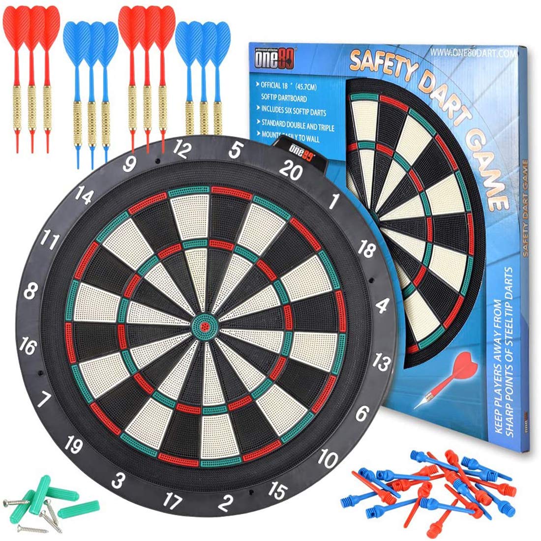 Amazon.com : ONE80 Soft tip Dartboard – 18” Safety Plastic