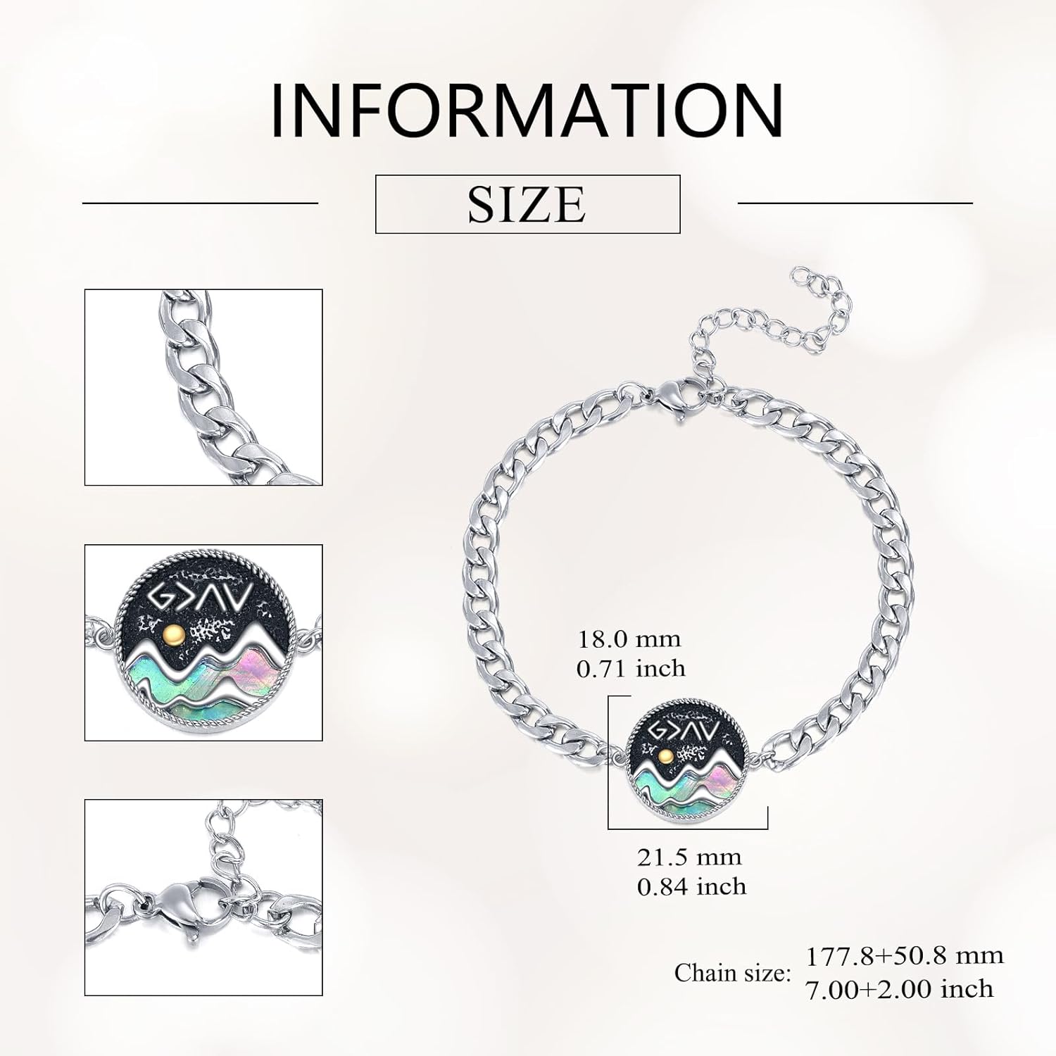 God is Greater than the Highs and Lows Bracelet for Men S925 Sterling Silver Highs and Lows Bracelet Christian Jewelry Gifts for Women Men - Image 3