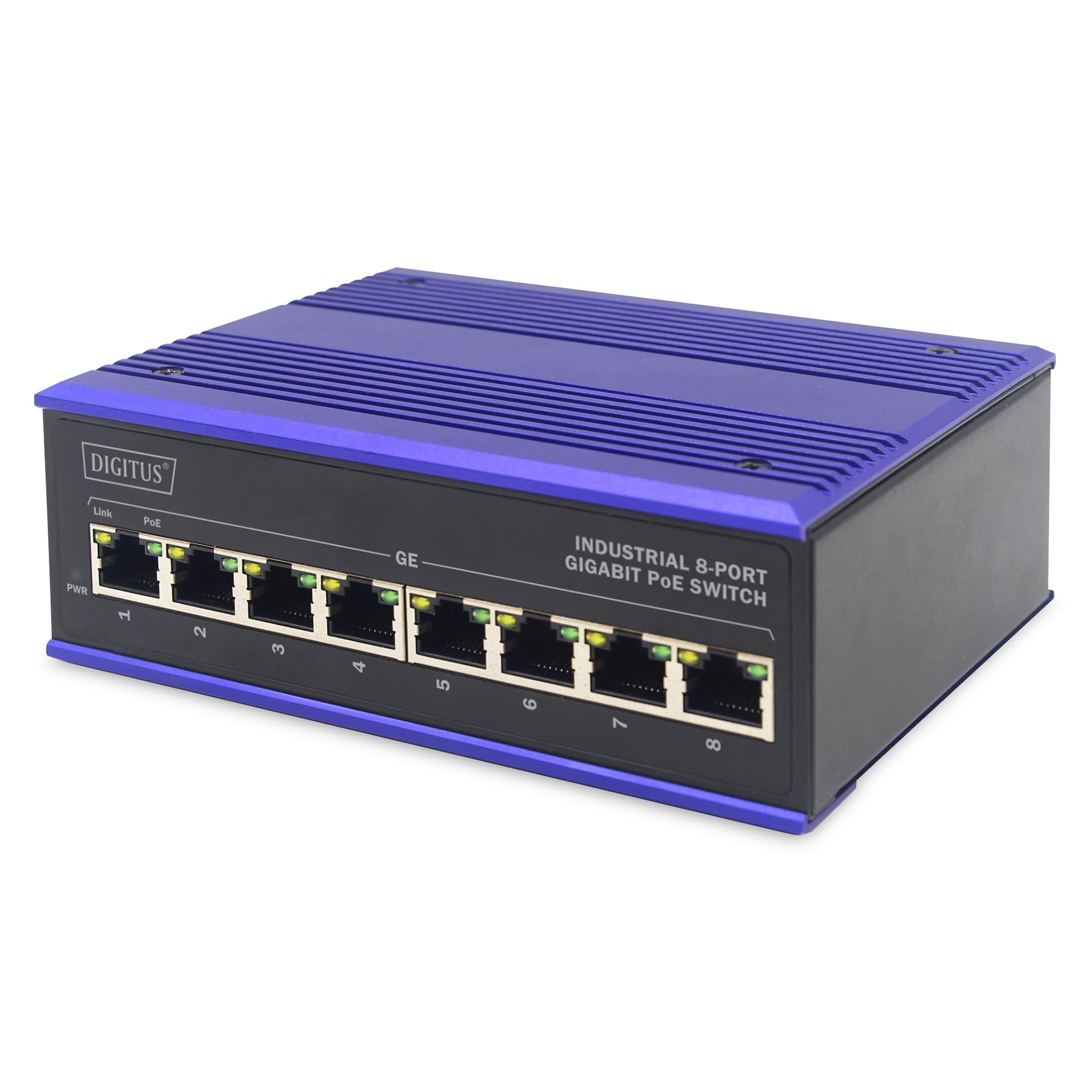 Digitus 8 Port Gigabit Ethernet Network Poe Switch. Industrial. Unmana
