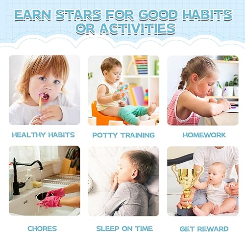 Miniatura 3 de Tarro de recompensa magnético, tarros de incentivos para niños y niñas, tarro magnético de recompensa de estrellas, herramientas de aula de gestión
