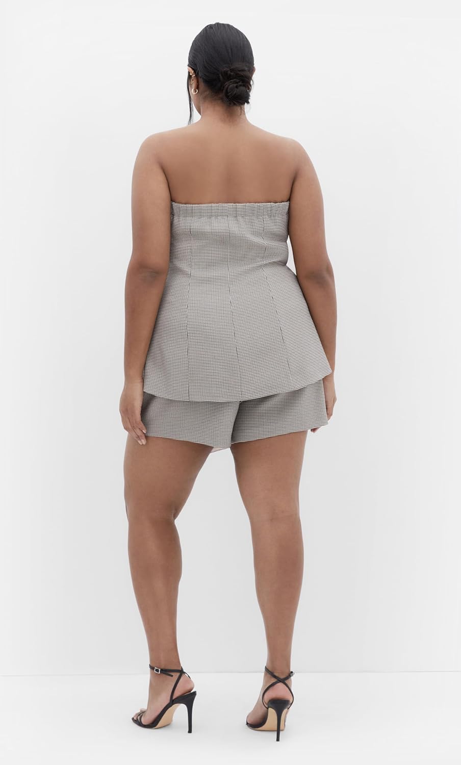 City Chic Women's Plus Size Bustier - Leah Check - Image 4