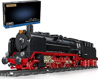 URGEAR Retro Steam Train Building Blocks Set With Rails, Express Locomotive Train Model Construction Toy Collectible Railway Building Toys, Gifts For Adults And Boys (1173 Pcs)