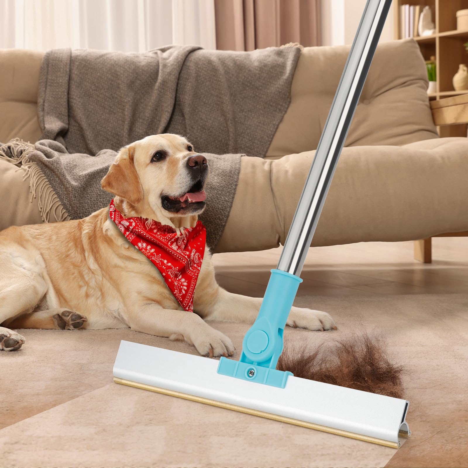 Yomi Pet Hair Remover Glove 2Pcs Rubber Broom, Carpet Rakes Plush