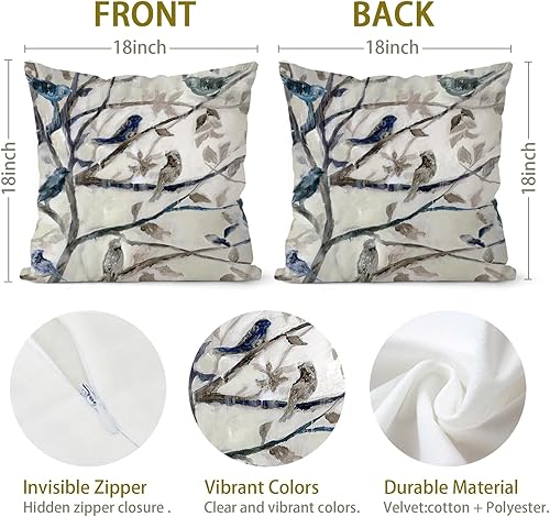 Miniatura 3 de Juego de 2 fundas de almohada de terciopelo verde de 18 x 18 pulgadas, pintura de playa, fundas decorativas para sofá, fundas de almohada para