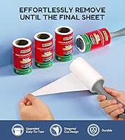 Vista 4 de 4 rodillos extra pegajosos para pelos de mascotas, 315 hojas, juego de 315 hojas, removedor de pelo de mascotas con 3 asas mejoradas, 3 rodillos