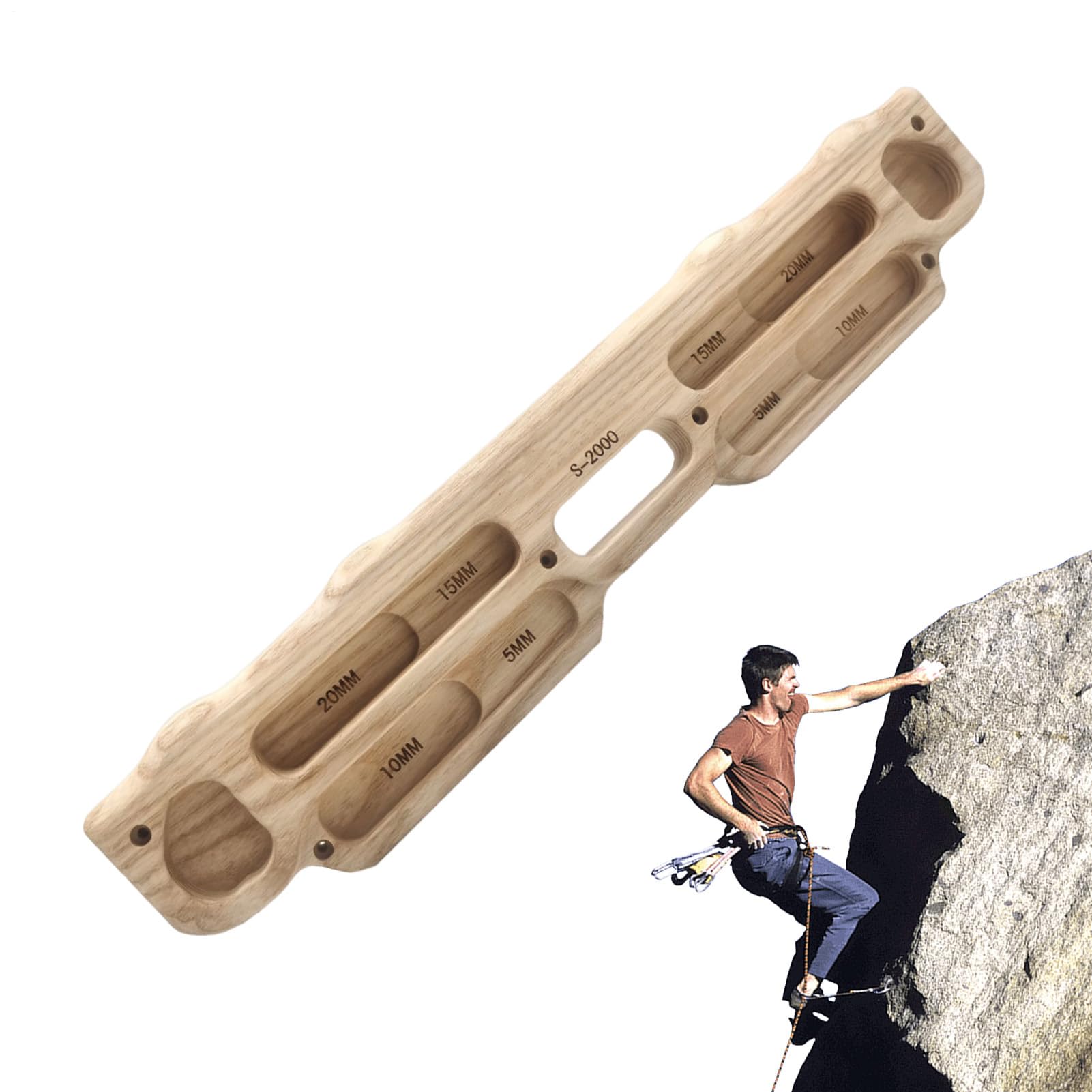 Teclado de escalada - Tabla de entrenamiento de madera de fresno de 50 cm